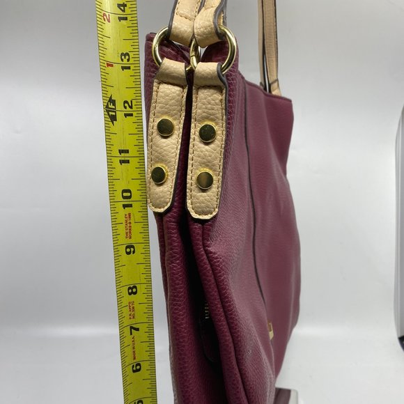 ANNE KLEIN Wine Red Faux Leather Shoulder Bag - Picture 5 of 10